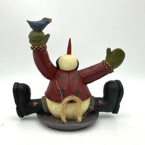 Williraye Studio Figurine Red Snowman Bird Folk Art WW2380